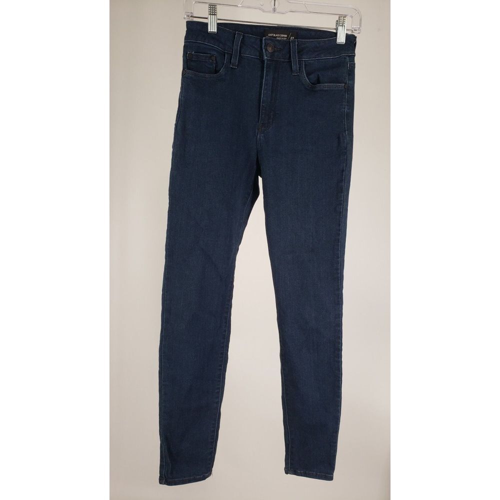 Just Black Womens High Rise Slim Denim‎ Skinny Jeans 27 Dark Clean Wash No Fray